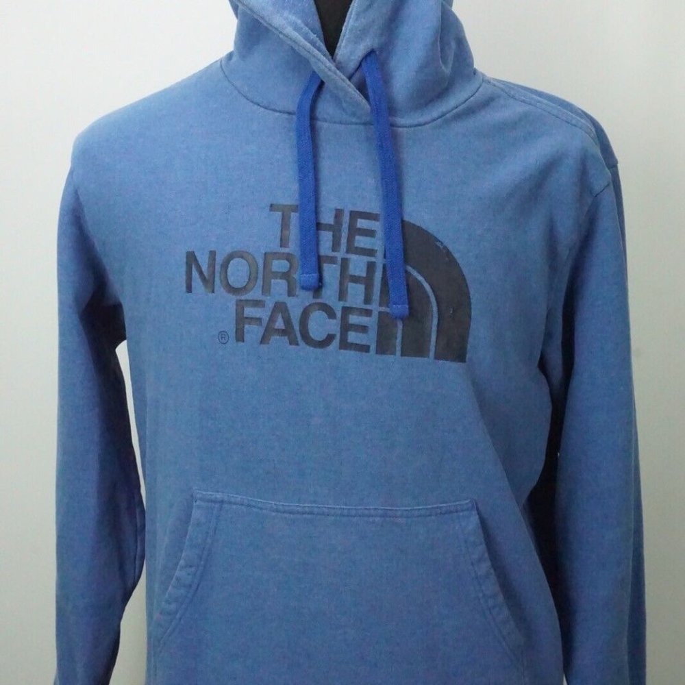 The North Face Blue Hooded Drawstring Casual Mens Hoodie Sweatshirt Sz L